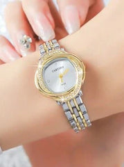 Shein - CARYINO Ladies Dual-Tone Stainless Steel Watch Band