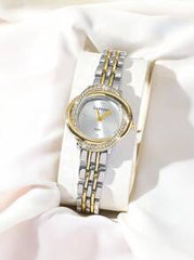Shein - CARYINO Ladies Dual-Tone Stainless Steel Watch Band