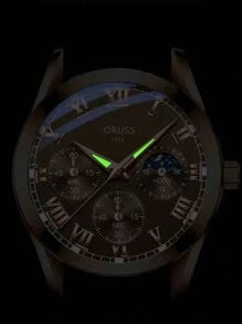 Shein - New Men's Top Brand Luxury Brown Leather Casual Quartz Watch, Waterproof Sports Watch For Men