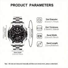 Shein - 1pc Fashionable Men's Stainless Steel Calendar Large Dial Waterproof