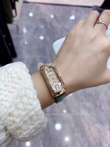 Shein - 1pc Minimalist Rectangle Quartz Watch