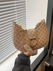 Shein - Mi Lightweight,Business Casual Small Zipper Hobo Bag
