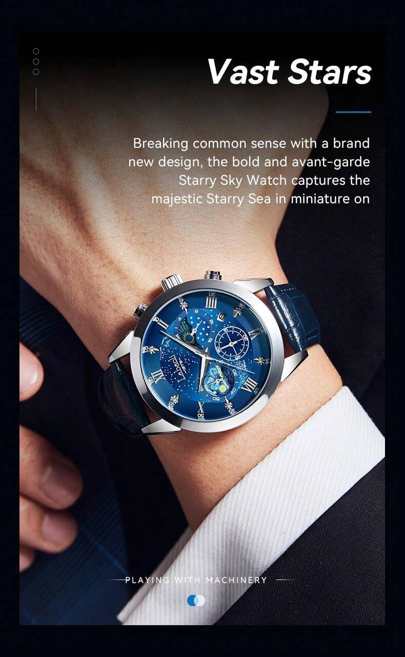 Shein - 1pc Men's Silver Tone Case Multi-Color Dial Genuine Leather Band Roman Numeral Rhinestone Quartz Watch
