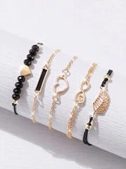 Shein - 6pcs/Set Women Casual Quartz Watch With Diamond-Shaped Dial + Bracelet Accessories