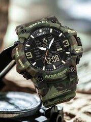 Shein - 50m Waterproof Camo Military Men Sport Watch