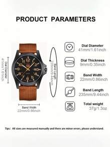 Shein - Men's Watch 1 Piece Set Calendar CasualSport Digital Circular Dial Quartz Watch