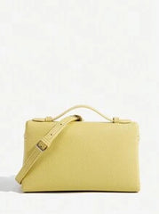 Shein - 1pc Solid Color Litchi Grain PU Square Shoulder Bag