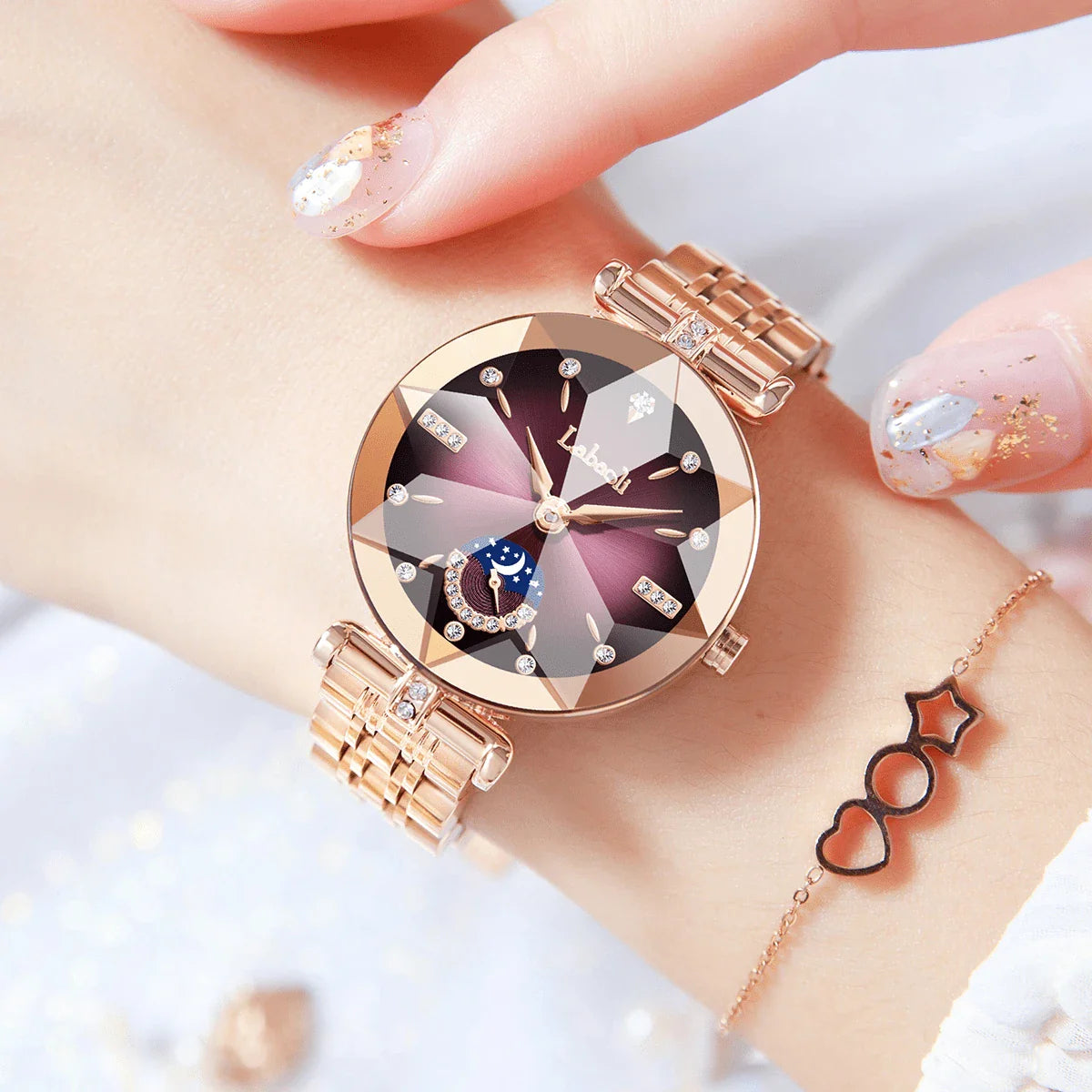 Shein - 1pc Women's Stainless Steel Strap Quartz Watch