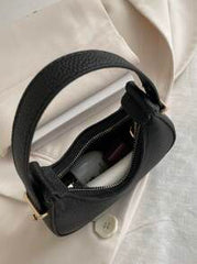 Shein - Mini Cute Solid Black Handbag For Women, Fashionable & Versatile Halfmoon Shoulder Bag
