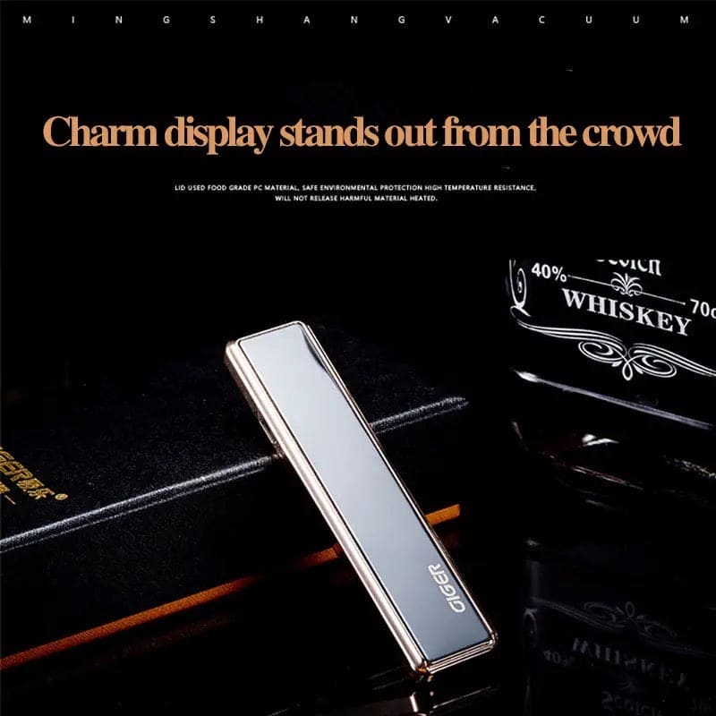 Ultra Thin Rechargeable USB Lighter, Flameless Metal Lighter, Filament Windproof Electronic Cigarette Lighter, USB Chargeable Lighter