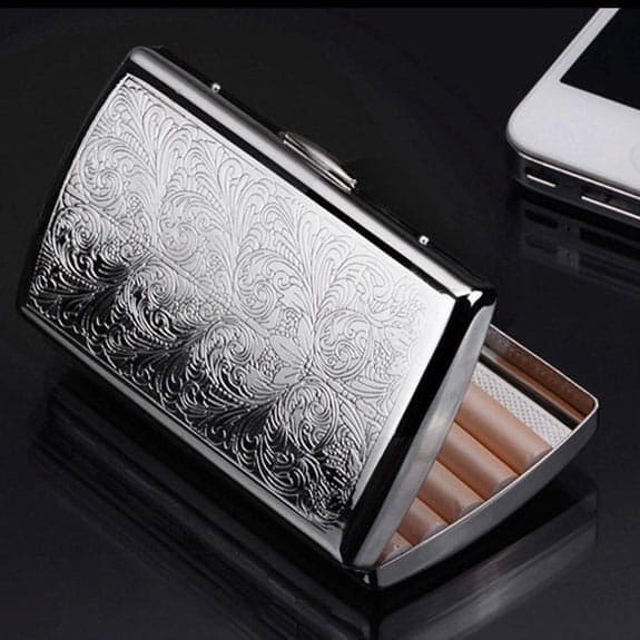 Vintage Printed Cigarette Case, 12 Cigarette Storage Box, Retro Flip Cigarette Dispenser, Ultrathin Portable Men's Cigarette Box, Portable Sealed Waterproof Smoking Case, Portable Cigarette Box, Sleeve Pocket Tobacco Pack Cover