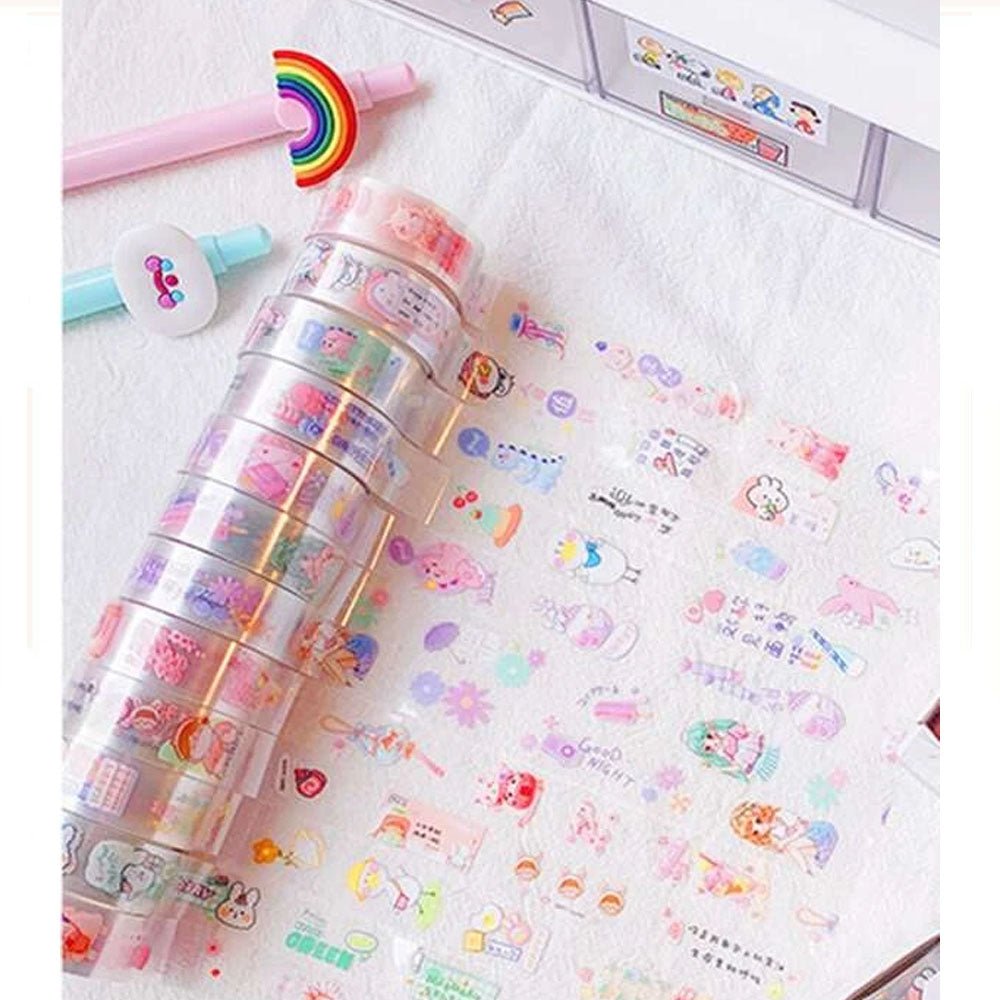 Shein -5Rolls Cartoon Graphic Random Decorative Tape
