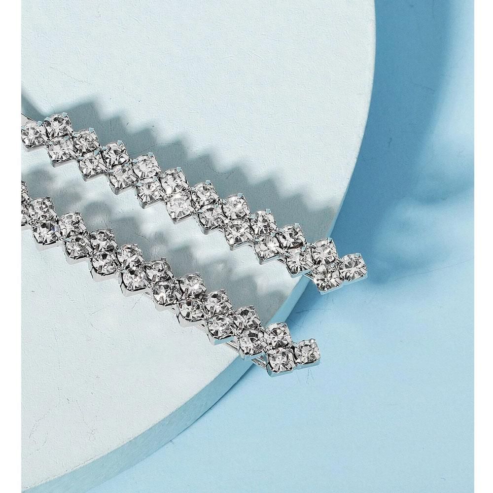 Shein- 2 pcs Rhinestone Embossed Hair Clips