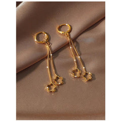 Shein - Flower Decor Hoop Earrings