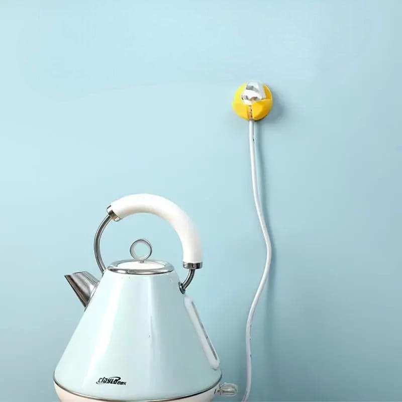 Round Smiley Plug Holder, Lovely Smiley Hook, Nail-free Hook Hanger, New Wall Storage Plug Hook, Creative Multifunction Plug Hook, Strong Traceless Hook, Power Cord Holder Storage Hook