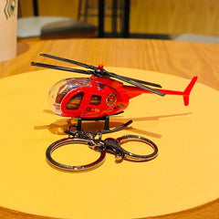 Creative Helicopter Keychain, Alloy Helicopter Keychain, Student School Bag Pendant, Mini Helicopter Model Keychain