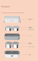 Bento Electric Heating Lunch Box, Multifunctional Cooking Insulation Box, Portable Stainless Steel Lunch Box
