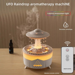 Rain Drop Mushroom Humidifier, Timing Colorful Night Light Essential Oil Diffuser, Ultrasonic RC Atomization Air Freshener, Relax Cloud Rain Diffuser, Airwall Air Humidifier, 300ml Humidifier with Timing Function for Home Office