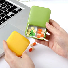 Portable Push Pull Pill Box, Square Pill Case, Mini Two Compartment Plastic Tablet Holder, Sub Packed Medicine Box, Home Storage Medicine Box, Vitamins Medicine Tablet Organizer, Pocket Pill Box, Times A Day Medicine Tablet Dispenser