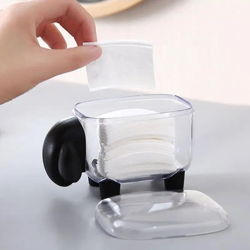 Acrylic Sheep Storage Box, Multifunctional Creative Storage Box, Dustproof Desktop Organizer, Cosmetic Cotton Storage Box, Cute Jewellery Organizer, Transparent Swab Storage Box, ABS Toothpick Organizer, Cotton Swabs Container