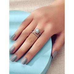 Shein- 2pcs Rhinestone Decor Ring