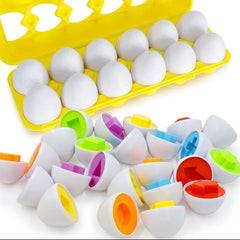 12PCS Baby’s Eggs Matching Game, Shape Matching Toys Egg For Kids, Montessori Baby Learning Toy