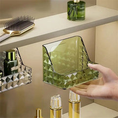Mirror Cabinet Storage Box, Diamond Pattern Desktop Storage Box, Luxurious Hanging Makeup Organizer, Wall Mounted Plastic Washstand Shelf, Stackable Storage Box Rack, Sundries Snack Storage Basket