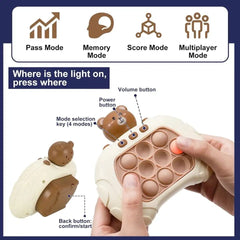 Console Pop Up Toy, Quick Push Game Machine, Light Bubble Puzzle Toy, Electronic Squeeze Poppet Sensory Push Pop Bubble Toy, Anti Pressure Whack A Mole Toy, Autism Sensory Toys for Boys Girls, Rapid Push Puzzle Game
