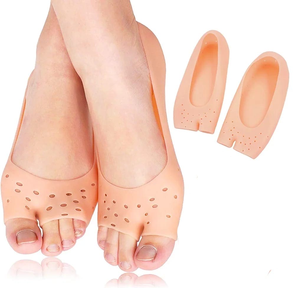 Pair Of Silicone Boat Heel Insole, Silicone Moisturizing Gel Sock, Anti Crack Protective Insole, Soft Open Toe Socks For Foot Care Protector, Shallow Boat Sock for Girls Ladies, Nonslip Gel Moisturizing Socks Foot Care