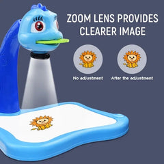 Children LED Projector Art Drawing Table Toy, Kids Painting Board Desk, Crafts Interactive Educational Learning Paint Tool, Trace and Draw Projector Toy with Light & Music, Track and Draw Learning Sketch Projector Desktop, Kid Toy Painting Drawing Table