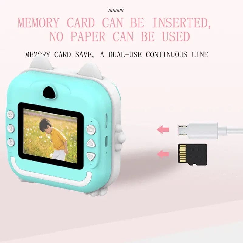 Cat Camera Printer, Children Instant Print Camera, Kids Photography Digital Photo Camera, 2-in-1 Portable Digital Camera, Pocket Printer With Thermal Paper Roll, Mini Bluetooth Photo Printer Camera