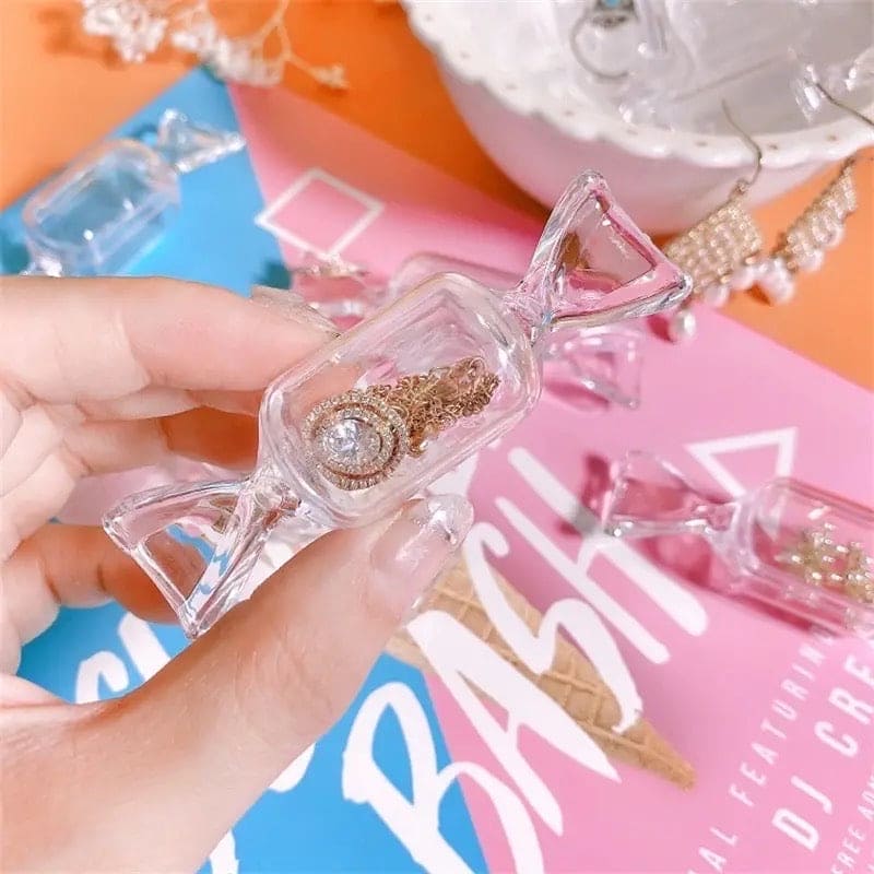Candy Shaped Storage Box, Mini Clear Jewelry Case for Storage, Transparent Small Items Jewelry Pills Pack, Mini Jewelry Organizer, Multipurpose Mini Item Organizer,  Travel Plastic Beads Jewelry Storage
