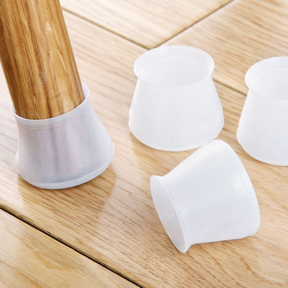 Set Of 4 Silicone Table & Chair Leg Floor Protector, Transparent Furniture Covers for Tables Wood Floor Protector, Chair Glides Table Feet Caps
