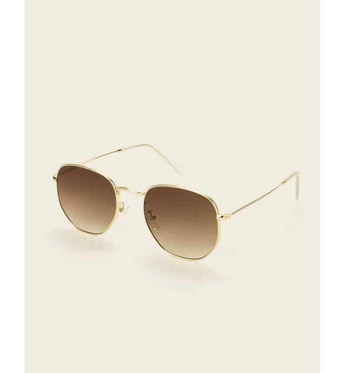 Shein - 1pc Women's Square Metal Decor Fashion Sunglasses