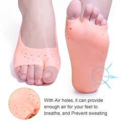 Pair Of Silicone Boat Heel Insole, Silicone Moisturizing Gel Sock, Anti Crack Protective Insole, Soft Open Toe Socks For Foot Care Protector, Shallow Boat Sock for Girls Ladies, Nonslip Gel Moisturizing Socks Foot Care