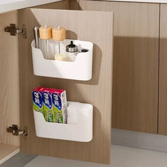 Compact Wall Hanging Organizer, Multipurpose Cabinet Door Seasoning Storage Holder, Home Remote Control Sundries Holder, Wall Mounted Operitacx Storage Box, Under Sink Drawer Shelf Bathroom Organizer
