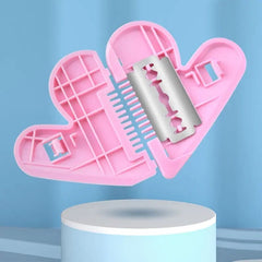 Love Heart Hair Trimming Comb, Pink Mini Hair Trimmer, Cute Manual Hair Cutting Comb, Women Hair Cutting Comb, Body Hair Removal, Pubic Hair Brush, Self Hair Cutting Comb