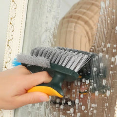 4 In 1 Crevice Cleaning Brush, Deep Cleaning Scraper, Multifunctional Household Cleaning Tools, Tile Grout Cleaner Brush with Squeegee, Multifunctional scrubbing Floor Brush for Cleaning Corner Window Sink Kitchen, V Shaped Cleaning Brush