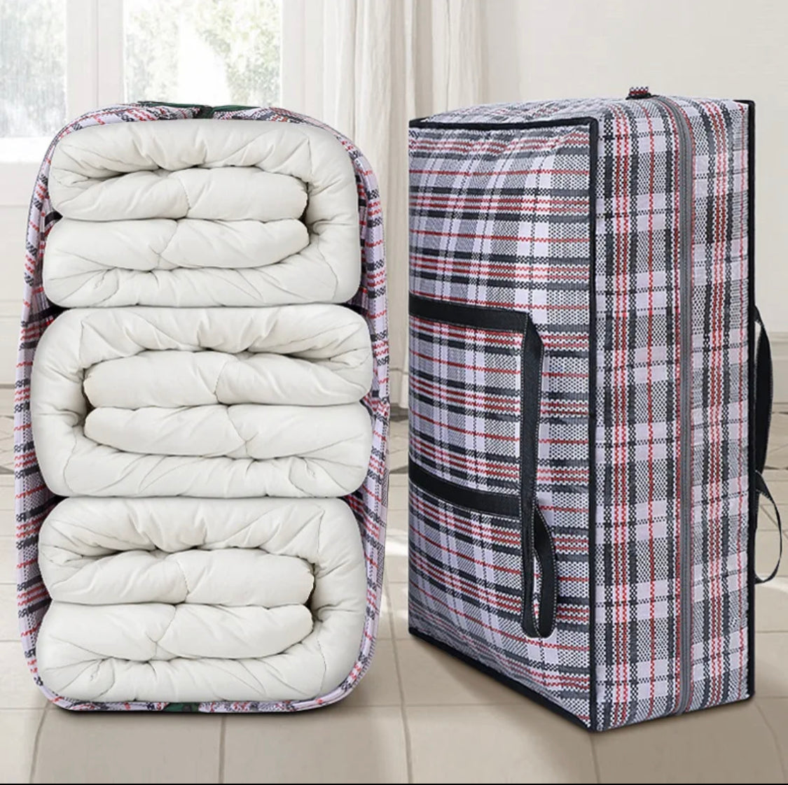 Set of 2 Waterproof Quilt Storage Bag, Multifunctional Woven Bag, Thickened Luggage Packing Bag