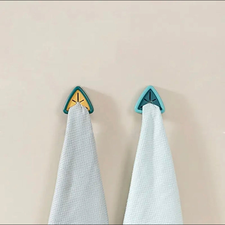 Set Of 4 Triangle Towel Holder, Towel Hooks For Kitchen Rags,  Wall Mounted Bathroom Organizers