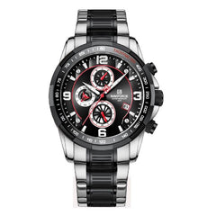 Naviforce - NF8020 For Men Analog Display Stainless Steel Band - BlackSilver