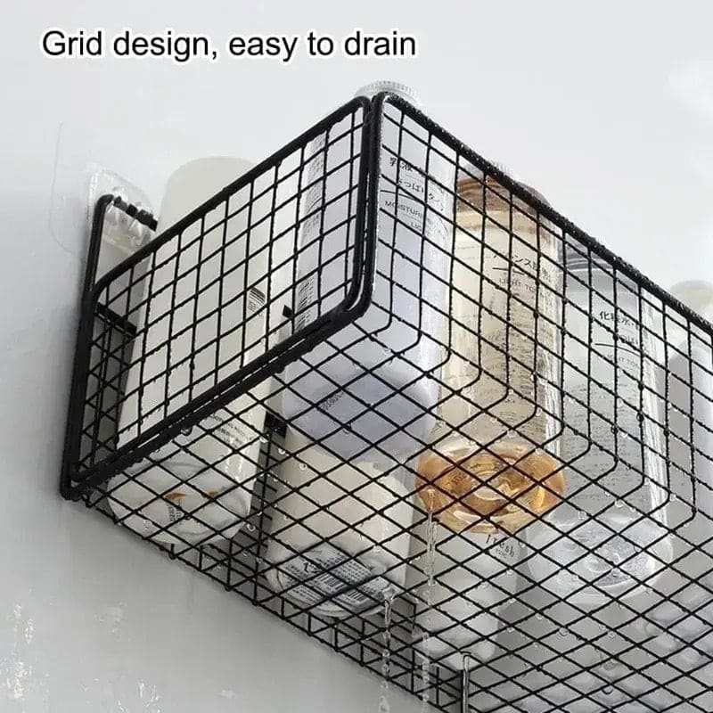 2 Layer Shelving Basket, Wall Mounted Bathroom Rack, Multifunctional Toiletries Organizer, Free Punch Condiment Storage Basket, Kitchen Wall-mounted Storage Basket