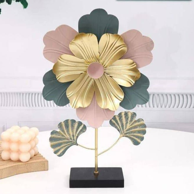 Colorful Flower Table Decor, Modern Metal Leave Statue, Home Miniature Ornament, Iron Exquisite Home Decor