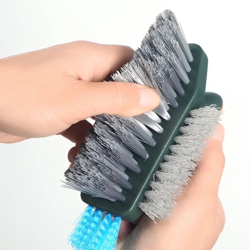 4 In 1 Crevice Cleaning Brush, Deep Cleaning Scraper, Multifunctional Household Cleaning Tools, Tile Grout Cleaner Brush with Squeegee, Multifunctional scrubbing Floor Brush for Cleaning Corner Window Sink Kitchen, V Shaped Cleaning Brush