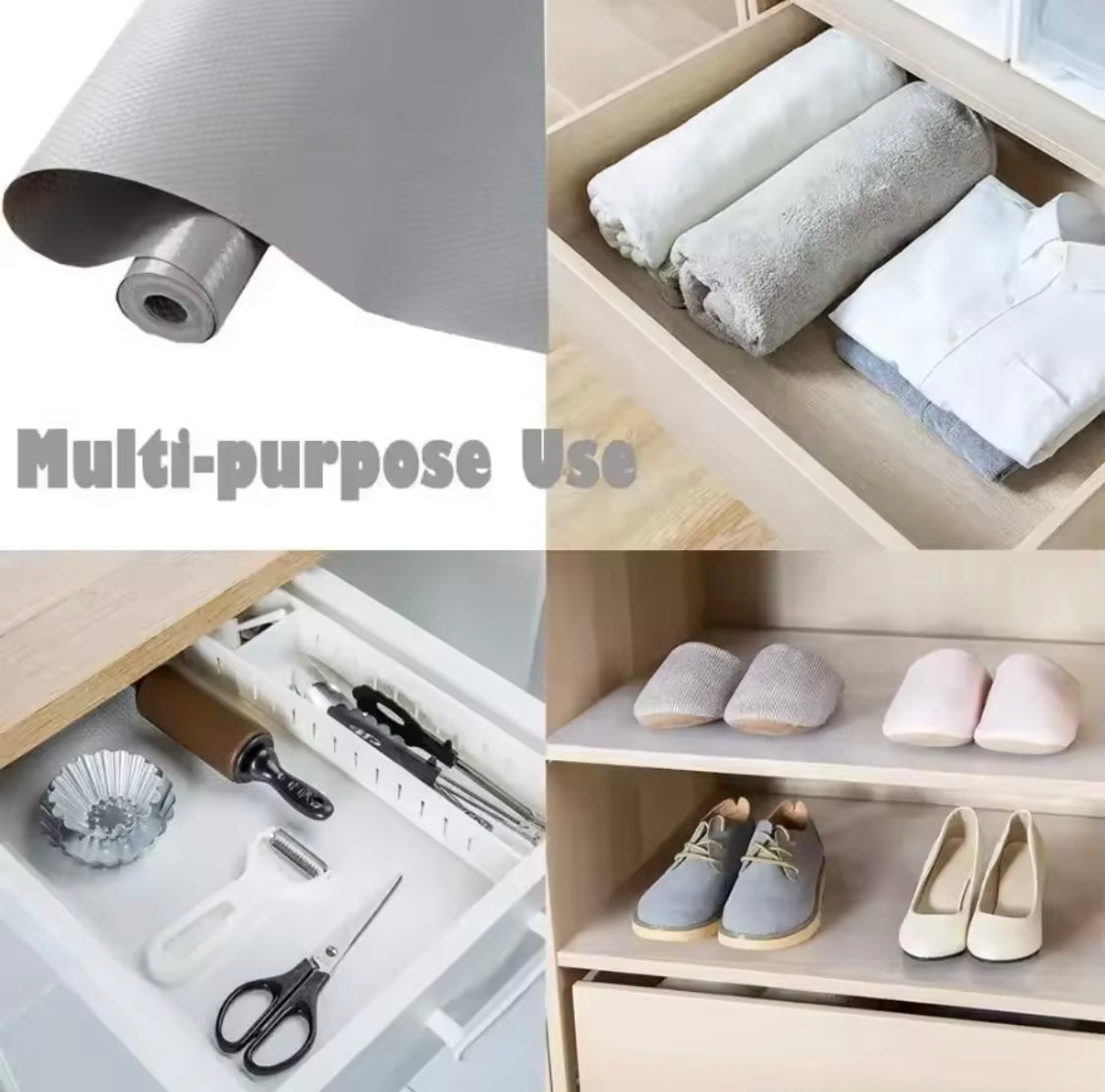 Multifunctional Refrigerator Liners, Kitchen Cabinets Shelf Liners, Washable Liners for Kitchen And Fridge