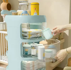 Multi Tier Rolling Storage Rack, Kids Diaper Organizer, Kids Wheels Storage Organizer, Floor Standing Storage Racks