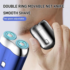 U Electric Shaver, Double Head Electric Shaver, Mini Beard Shaver, Pocket Beard Trimmer, Rechargeable Small Cannon Shaver, Portable Mini Beard Trimmer, Washable Shaver For Men Razor, Magnetic Suction Shaver, Portable IPX7 Head Double Charge Trimmer