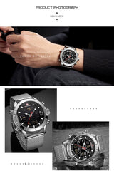 Naviforce - NF-9153 Mesh Band Dual Time Edition - Black