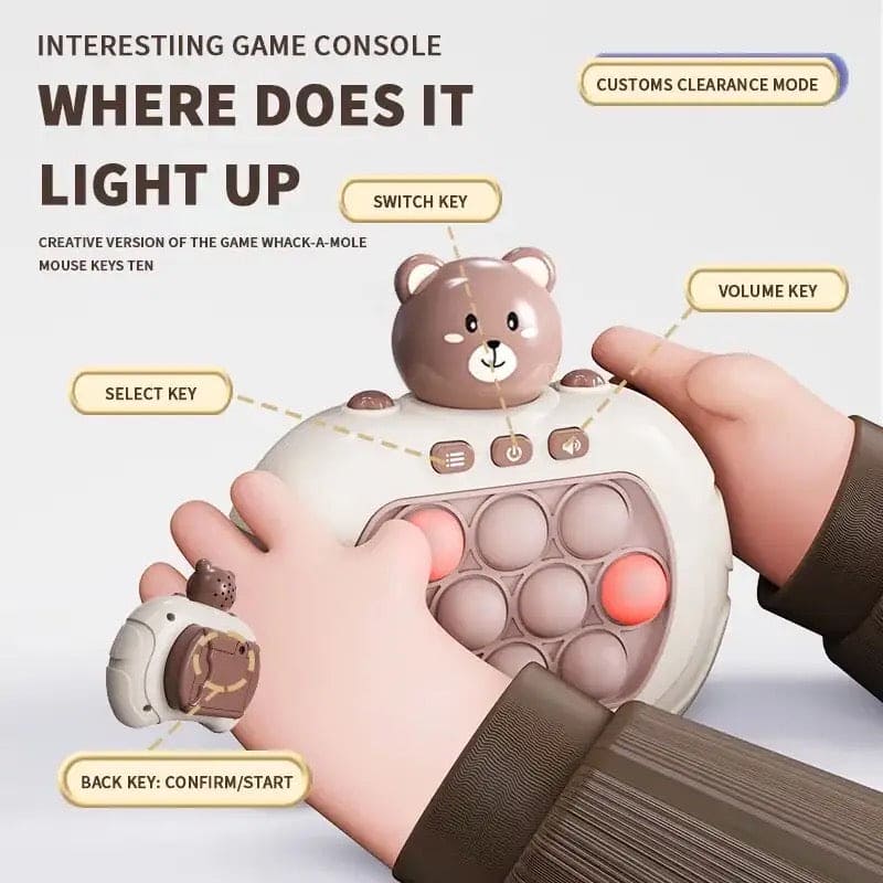Console Pop Up Toy, Quick Push Game Machine, Light Bubble Puzzle Toy, Electronic Squeeze Poppet Sensory Push Pop Bubble Toy, Anti Pressure Whack A Mole Toy, Autism Sensory Toys for Boys Girls, Rapid Push Puzzle Game