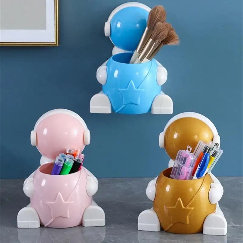 Astronaut Pen Holder, Multifunction Wall-mounted Shelf, Desktop Sundries Storage Box, Bedroom Bathroom Cosmetic Shelf